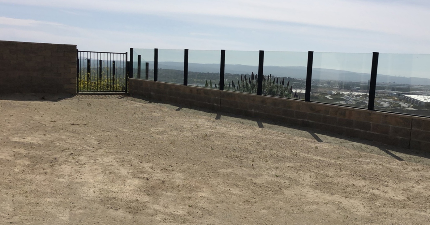 Empty backyard overlooking the view of the city