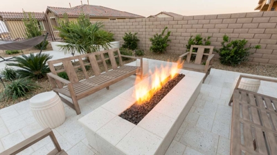Patio seating and fire feature Photo