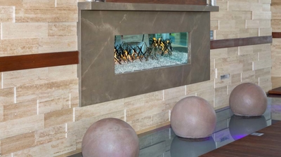 Custom fire feature and stone decorations Photo