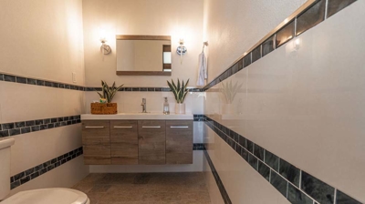 Bathroom with tilework details Photo