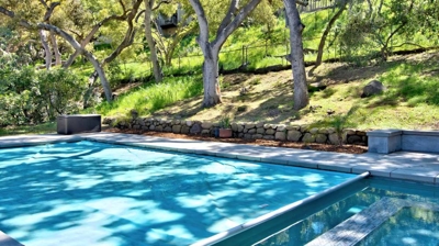 Shady pool with cover Photo