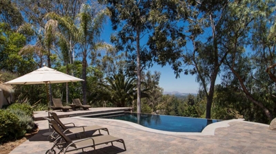 Infinity edge pool with cover Photo