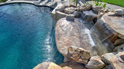 Stone waterfalls from above Photo