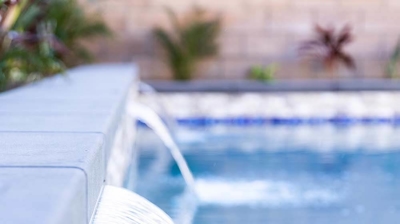 Water falling into a pool below. Photo