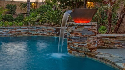 Pool with serene waterfall. Photo