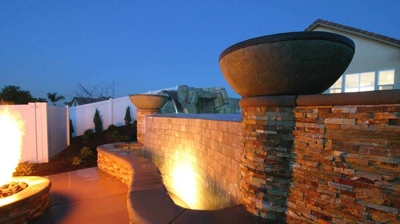 Fire pit in a gorgeous outdoor landscape. Photo