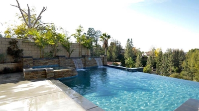 Infinity Edge Pool with Attached Spa Photo