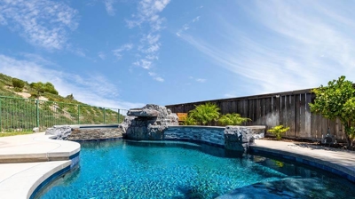 Pool with Stone Feature Photo