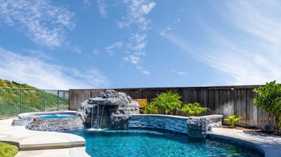Stone Waterfall in Pool Photo