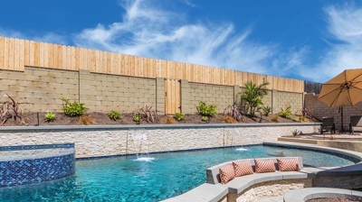 Pool with Built In Bench Photo