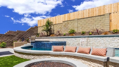 Built in Bench and Fire Pit Photo