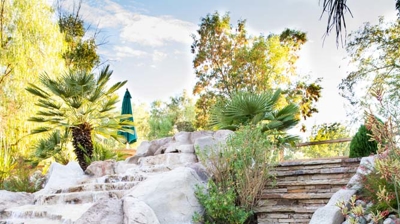 Stone poolside stairs Photo