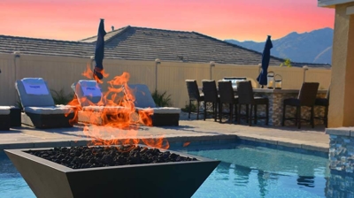 Fire Pit by Pool Photo