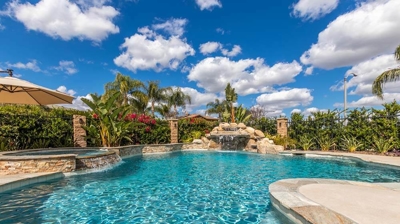 Waterfall on Far Edge of Pool Photo