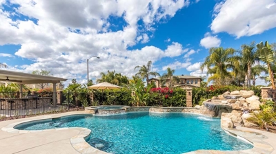 Custom Pool with Rock Waterfall Photo