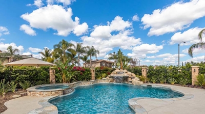 Pool with Waterfall and Spa Photo