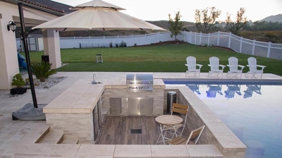 Exterior Kitchen by Pool Photo