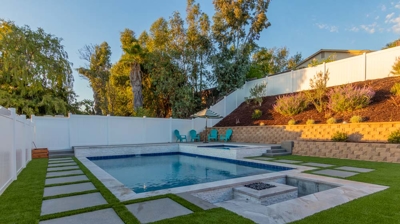 View of backyard pool Photo