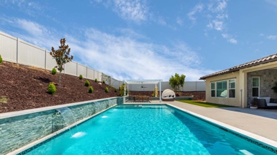 Overview of large rectangular pool on a sunny day Photo