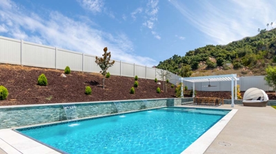 Overview of large rectangular pool on a sunny day Photo