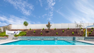 Overview of large rectangular pool on a sunny day Photo