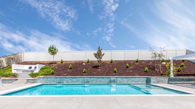 Overview of large rectangular pool on a sunny day Photo