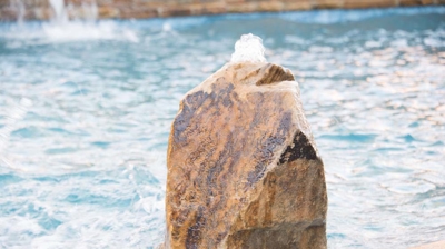 Pool with rock fountain Photo
