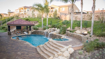 Backyard pool and spa Photo