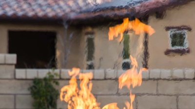 Fire bowl features near pool Photo
