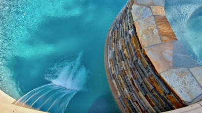 Wall water feature for spa and pool Photo