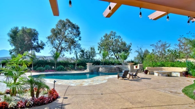 Backyard with spa and pool Photo
