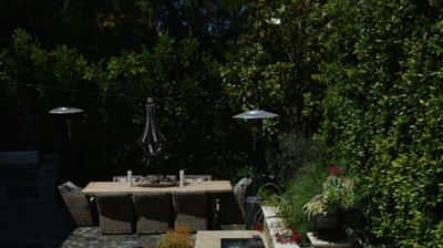 A top view of a built in spa with waterfall pools Photo