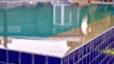 Edge of infinity pool with tile Photo