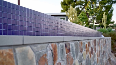Wall with tile and rocks Photo
