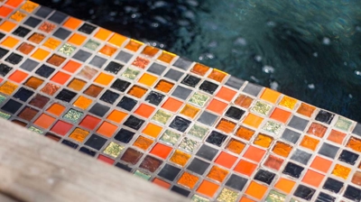 Glittering tile pool hidden within a tranquil retreat Photo