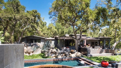 High desert vegetation providing a backdrop to the glittering tile oasis Photo