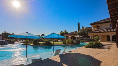 Relaxing outdoor pool area Photo