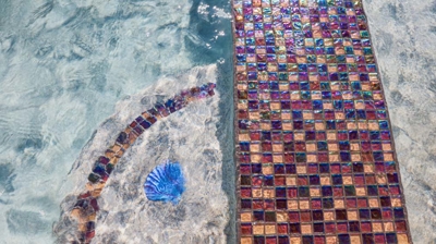 Close-up of pool tiles Photo