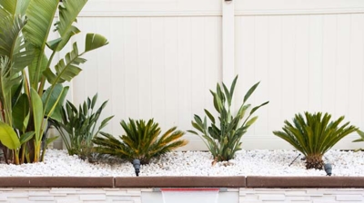 Poolside paradise showcasing sunken pool, elevated spa, and mesmerizing waterfall. Photo