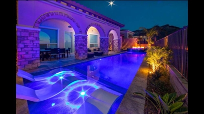 Lap pool at night Photo