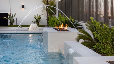 Waterfalls and fire feature Photo