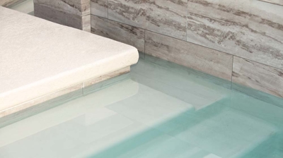 Stone pool steps detail Photo