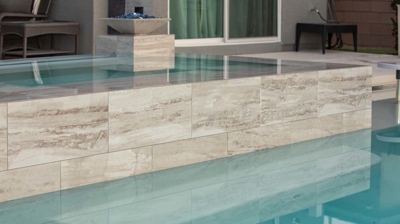 Stone spa with infinity edge Photo