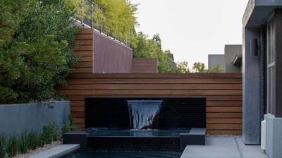 Pool with custom waterfall feature Photo