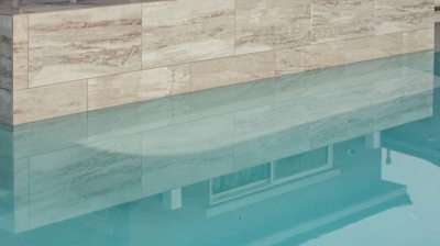 Masonry detail of custom pool Photo