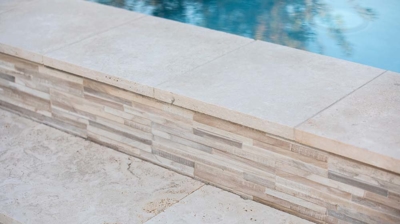 Poolside masonry work Photo