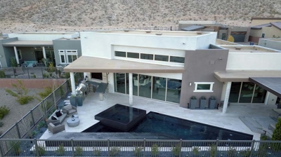 View from above of pool and patio area Photo