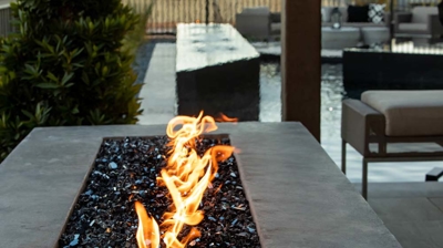 Firepit and seating area Photo