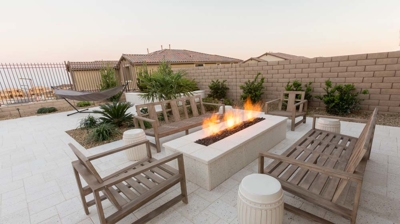 Firepit and seating area Photo