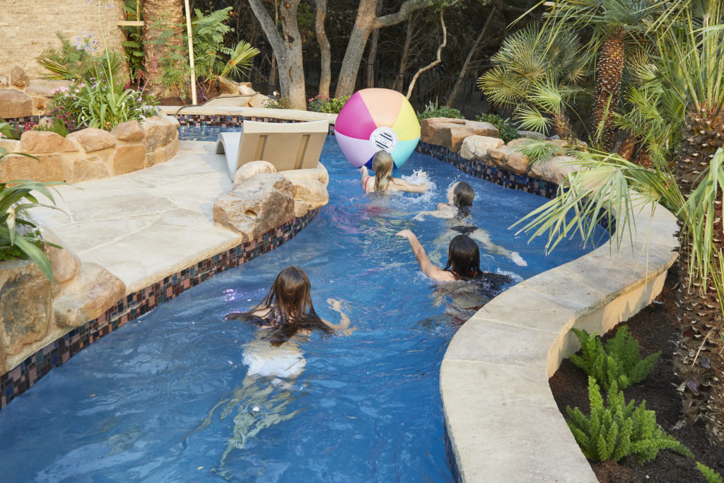 A fun lazy river with kids